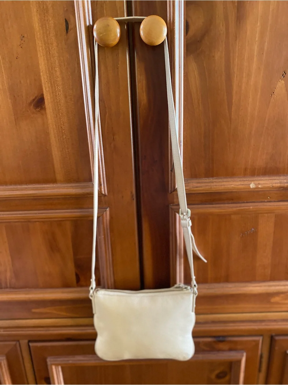 kate spade Cream Leather Crossbody with Front Zip